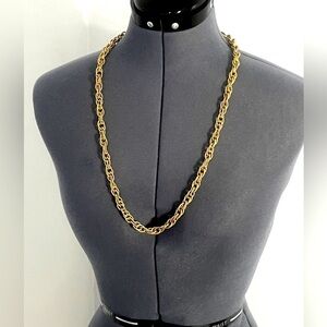 Vintage Estate Sale Gold-tone 31” Triple Circles Necklace Costume Jewelry